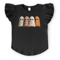 thumbnail image 2 of Four Ghosts Shadow Quilted Printed - Flutter Sleeve Graphic T-Shirt, 2 of 11
