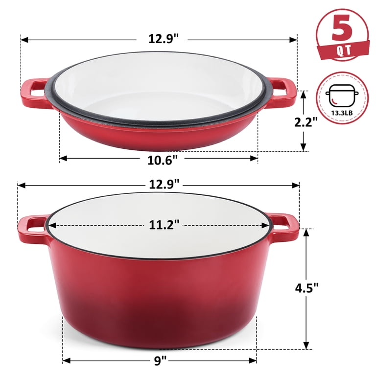 Coliware 5-Quart Enameled Cast Iron Dutch Oven with Lid photo 3