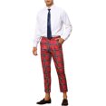 thumbnail image 2 of Lars Amadeus Plaid Dress Pants for Men's Ankle Length Checked Business Trousers, 2 of 4