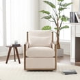 thumbnail image 2 of Relaxing 27" Swivel Barrel Chair | Double Cushions Support | Waist Pillow | 360 Degree Swivel, Upholstered Accent Sofa Chair, Arm Chair for Living Room, Nursery, Bedroom, Beige, 2 of 9