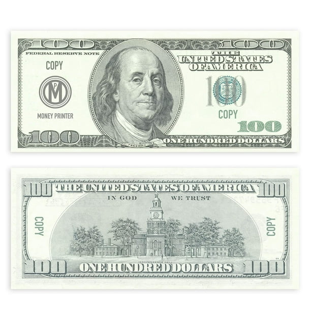 Money Printer Prop Money 100 Dollar Bills Faux argent réaliste