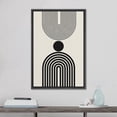 thumbnail image 2 of PixonSign Framed Canvas Print Wall Art Geometric Vintage Wave Stripe Circle Collage Abstract Shapes Illustrations Modern Art Boho Decorative Chic for Living Room, Bedroom, Office - 24"x36" BLACK, 2 of 5