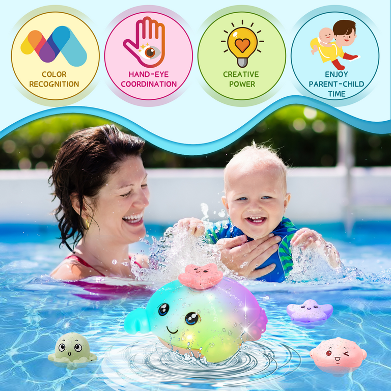 Bath Toys Gifts Rechargeable Baby Toys Whale Light up Bath Toys Sprinkler Bathtub  Toys for Toddlers Infant Kids Boys Girls Spray Water Bath Toy - China  Sensory Toy and Kids Toy price