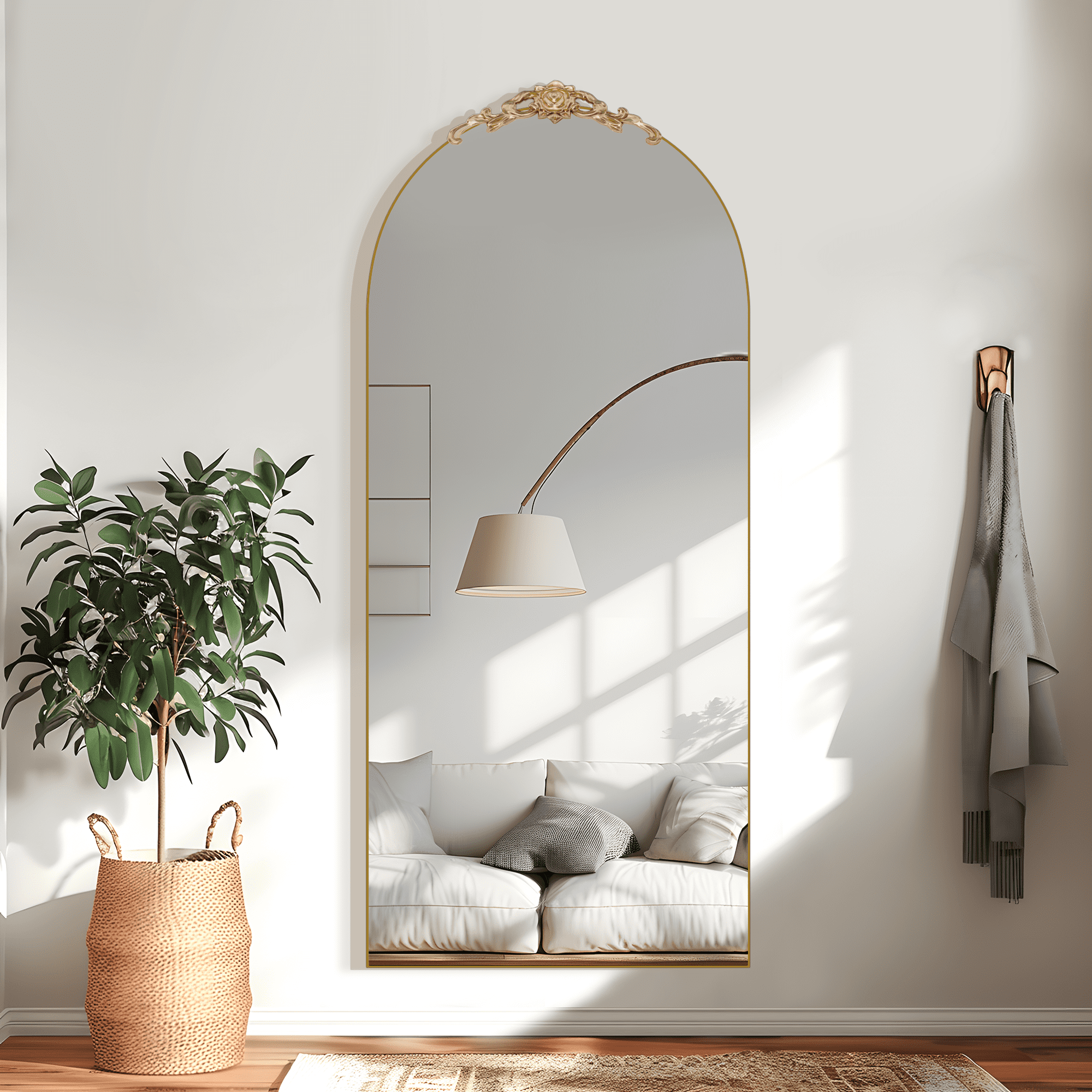 MAYEERTY MDF Mirror Accessories, Resin Carved Accessories, Mirror Decoration, Gold