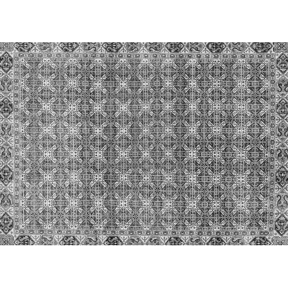 Ahgly Company Indoor Rectangle Abstract Gray Modern Area Rugs, 2' x 4'