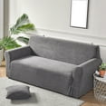 thumbnail image 4 of Dowbom Super Stretch Sofa Slipcover,Jacquard Sofa Cover for Living Room Furniture Protector Anti-Slip Washable Anti-Scratch Couch Cover with Elastic Bottom-3 Seater(190-230cm)-dark grey, 4 of 8