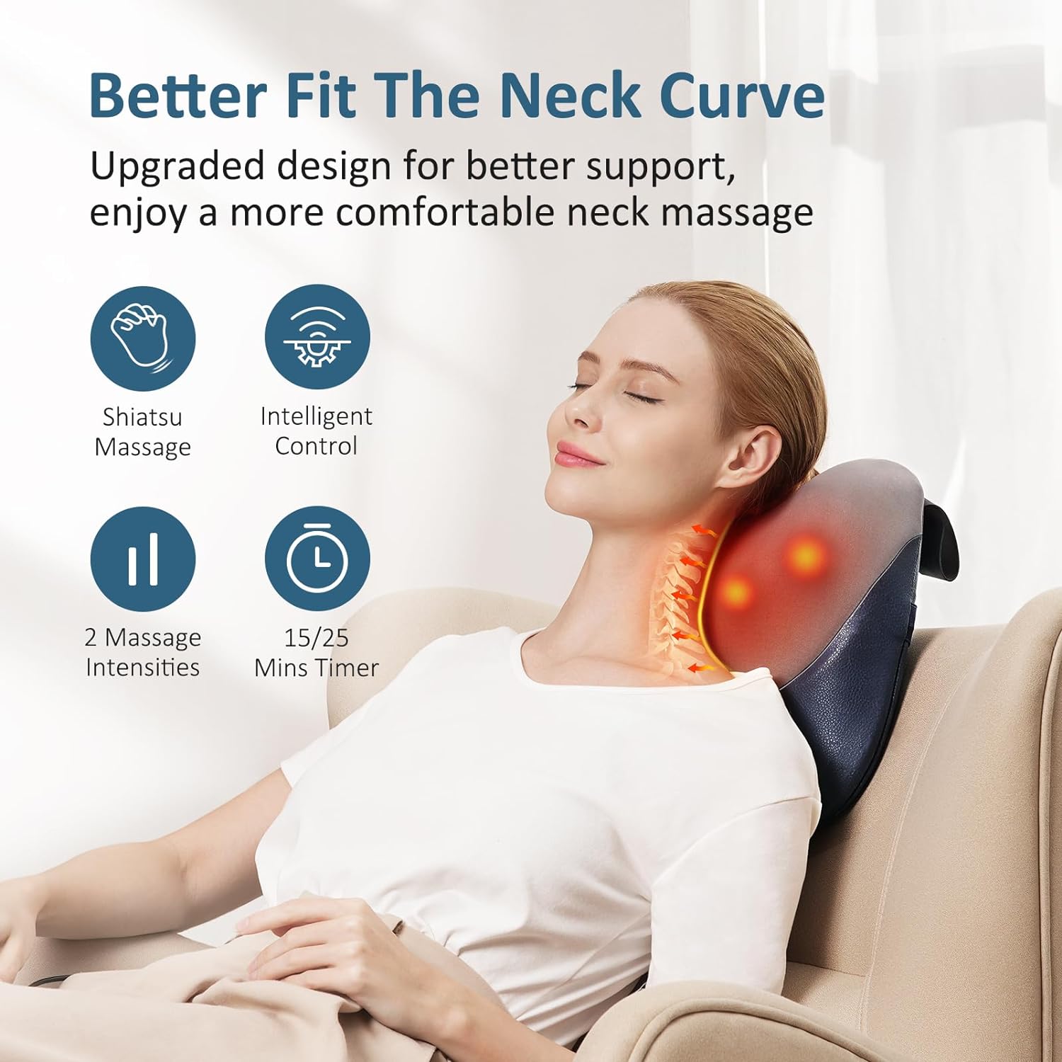 Mountrax Back Massager with Heat, Shiatsu Neck and Back Massager, Gifts for Women Men