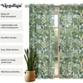 thumbnail image 5 of Vargottam Green Tropical Leaves Design Sheer Curtains for Tall Doors & Windows - Set of 2, 90", Grommet Top, Printed Georgette Light Filtering Panels for Home Decor, 5 of 9