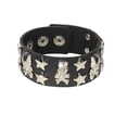 thumbnail image 4 of Pulsera gótica Punk de calavera para hombre y mujer, brazalete ancho de cuero Pu con remaches, cadenas de tachuelas de Metal, joyería, 2023, 4 of 5