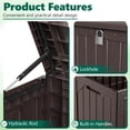thumbnail image 4 of WLLJOY 100 Gallon Outdoor Storage Resin Deck Box, Lockable Patio Outdoor Storage Box for Furniture, Garden Tools and Tools Storage, Waterproof, Brown, 4 of 8