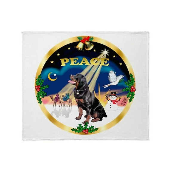 CafePress - Xmassunrise/Rottweiler Throw Blanket - Soft Fleece Throw Blanket, 50"x60" Stadium Blanket