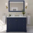 thumbnail image 2 of Wyndham Collection 48" Oval-Sink Wood Single Bathroom Vanity in Blue/Gold, 2 of 5