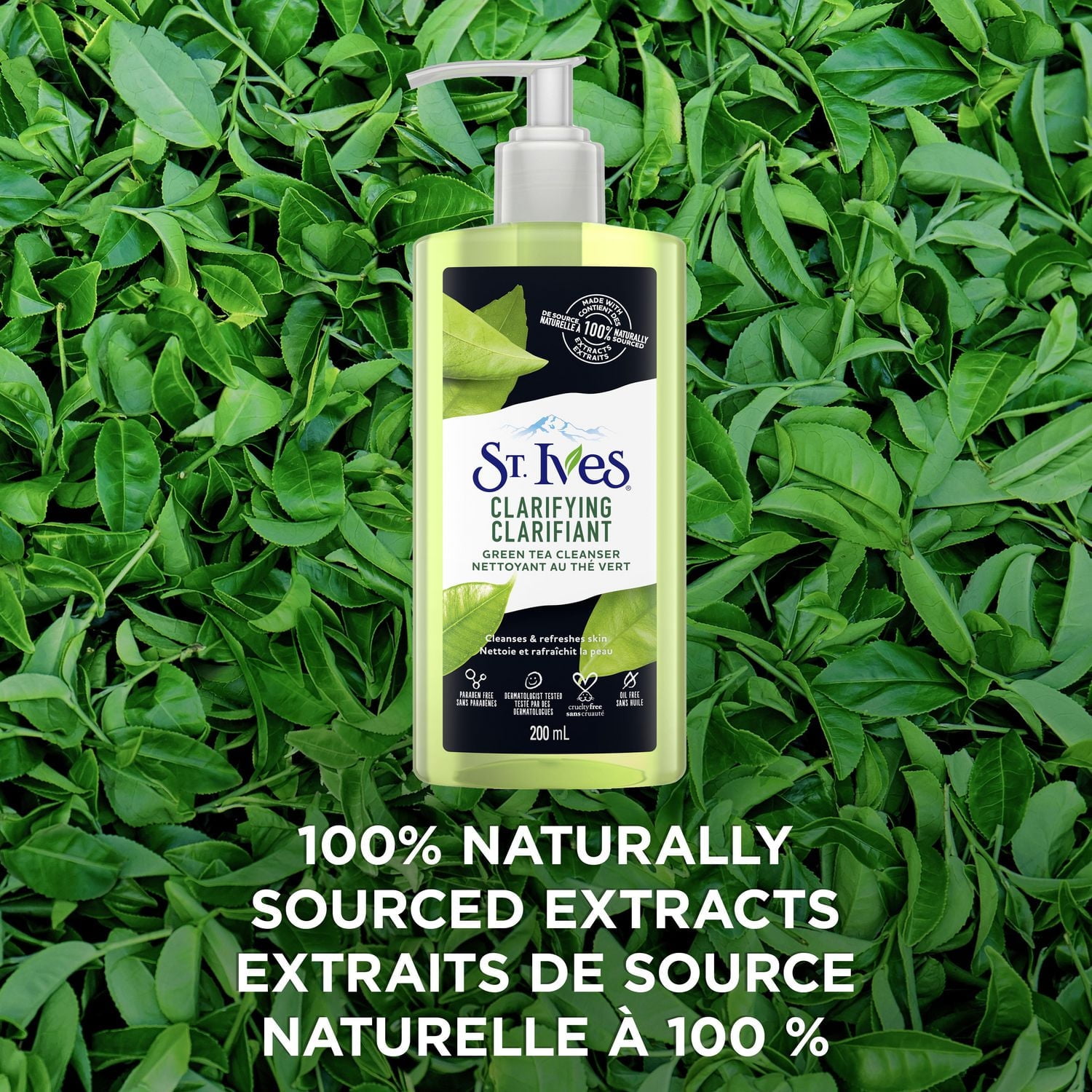 Nettoyant pour le visage St. Ives Thé vert 200 ml Nettoyant visage