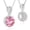 Pink, variant on S925 Sterling Silver 6.0 Carat Pink CZ Pendant Necklace, 18K White Gold Plated, Adjustable 18"+2"