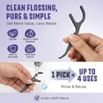 thumbnail image 6 of 200 Count Single Thread Dental Floss Picks, Charcoal Infused, Vegan Corn Straw Handle, Anti-fray Floss Sticks for Adult Interdental Cleaning & Gum Care, 6 of 14