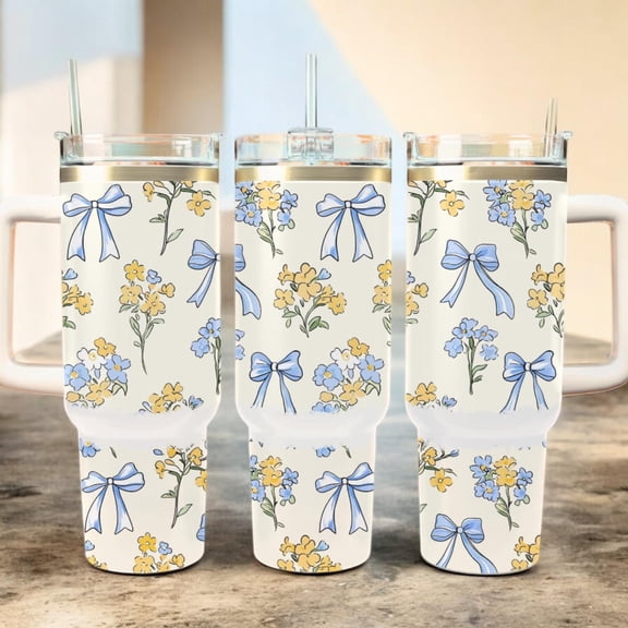 Star Mug Easter,Mom, Friends, Gift, Bow ,40Oz Tumbler, Tumbler With Lid And Straw,Perfect Gift - Tumbler With Handle, To-Go Coffee Mug 40oz