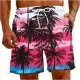 thumbnail image 2 of Puntoco Pantalones Cortos Con Estampado Hawaiano Para Hombre, Pantalones Cortos Con Bolsillo Y Cordón, Color L, 2 of 9