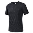 thumbnail image 5 of GUZOM Mens Quick Dry T Shirt Performance Moisture Wicking Nylon Spandex Breathable Athletic Gym Tee Crewneck Regular Fit Black,Size M, 5 of 7