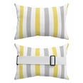 thumbnail image 2 of Pack of 4 Outdoor Lumbar Pillow Covers 11x16 Inch, Yellow Grey Stripe Waterproof Throw Pillow Covers Set, Modern Farmhouse Vertical Striped Indoor&Outdoor Decorative Cushion Cases for Patio Porch Car, 2 of 7