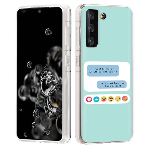 TalkingCase Slim Phone Case Compatible for Samsung Galaxy S21 5G, S30,(Not S21+,S21 Ultra),Cute Message Print,Lightweight,Flexible,Soft, USA