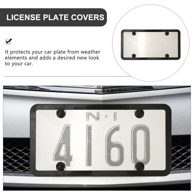License Plate Cover Tinted License Plate Cover Anti-uv Car License Plate  Shield