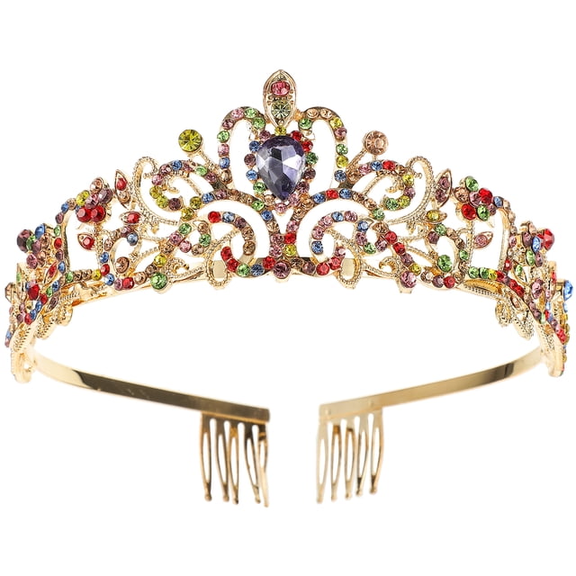 MasteelfCA Alloy Elegant Bridal Crown Rhinestone Headband Handmade Crown Decoration