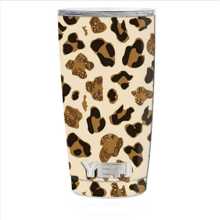 Skin Decal For Yeti 20 Oz Rambler Tumbler Cup Brown Leopard Skin