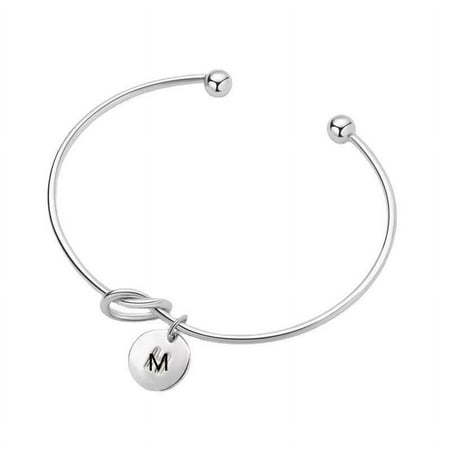 Womens Initial Bracelet Personalized Letter Bracelet Adjustable Metal Alphabet Jewelry Trendy Electroplated European