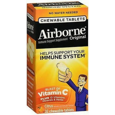 Airborne Chewable Tablets - Citrus - 32 Ct., Pack of 5