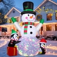 thumbnail image 6 of GOOSH Christmas Inflatables 8 FT Snowman Inflatable with Built-in Music Box & Rotating Colorful LED Lights, Cute Blow up Snowman with Penguins, Outdoor Christmas Decorations  for Xmas Holiday, 6 of 8