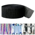 thumbnail image 2 of ZFSBZBS 1 Roll Party Crepe Paper Streamers - 25m Rainbow Crepe Paper Halloween Thanksgiving Christmas VIndependence Day Wedding Decorations Black, 2 of 4