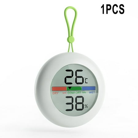 

BCLONG Round Portable Thermo-Hygrometer With Lanyard Household Mini Indoor Thermometer