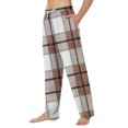 thumbnail image 5 of Men's Home Soft Pajama Pants, Plaid Print Drawstring Pocket Casual Lounge Pants for Fall, Winter and Home Comfort,Brown,M, 5 of 8