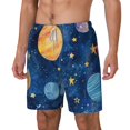 thumbnail image 2 of Uemuo Planets And Stars1 Pattern Mens Swim Trunks Quick Dry Board Shorts with Mesh Lining, Stretch Beach Shorts Quick Dry No-Chafing Board Shorts-X-Large, 2 of 9