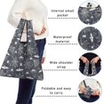 thumbnail image 5 of 5 Pack Foldable Shopping Bag,Spider Web Bats Halloween Pattern Reusable Grocery Bags with Pockets,Large Reusable Tote Bags with Handles Waterproof & Lightweight, 5 of 6