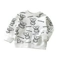 thumbnail image 2 of piuwrlz Long Sleeve Sweatshirt for Girls Boys Printed Hoodie T-Shirt Round Neck Shirt Without a Hat Hoodie White Size 3 Years, 2 of 3
