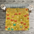 thumbnail image 3 of Ambesonne Crabs Quilted Bedspread Set 3 Pcs, Crab Shell Sand Castle, Queen Size, Pale Coffee, 3 of 3