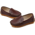thumbnail image 5 of Boys Girls Leather Loafers Slip-On Oxford Flats Boat Dress Schooling Daily Walking Shoes(Toddler/Little Kids), 5 of 7