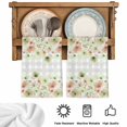 thumbnail image 5 of Green Floral Kitchen Towels Set of 1, Spring Flowers Botanical Gray and White Plaid Absorbent Dish Towels for Kitchen, Microfiber Hand Towel, Quick Drying Tea Towel for Cleaning Decorative Dishcloths, 5 of 7