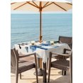 thumbnail image 4 of Square Outdoor Tablecloth with Umbrella Hole Navy Blue Bottle Hydrangeas Table Cloth Waterproof Patio Table Cover Country Rustic Flowers Burlap Zipper Tablecloths for Picnic Camping 54x54 Inch, 4 of 8