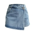 thumbnail image 4 of Jxximdong Boyfriend Jeans for Women, Summer Fashion Mini Casual Denim Skirt Cute Loose Vacation Denim Shorts, Blue Women's Denim Pants, 4 of 4
