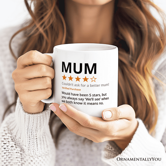 Mum Star Reviewed Mug, Playful Mother Gift
