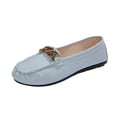 thumbnail image 2 of Crunowin Women's Round Toe Soft Sole Flat Shoes, Solid Color Versatile Style Fashionable Casual Spring/Summer Trendy Comfortable Footwear Light Blue 6.5, 2 of 9