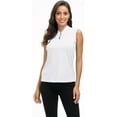 thumbnail image 2 of MoFiz Women's Golf Polo Sleeveless Shirt Quick Drying Casual Workout Tops Shirts White XS, 2 of 5