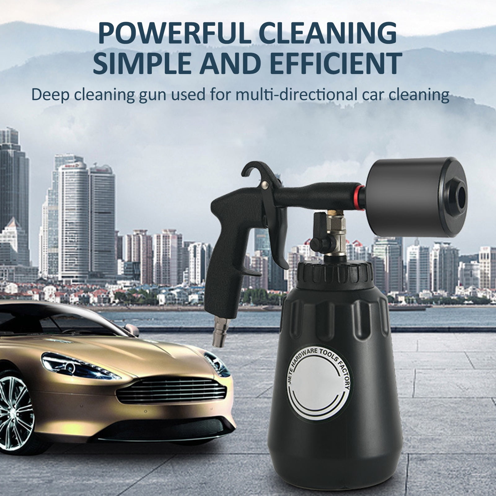 Car Foam Blaster, High-Pressure Foam Wash Gun With 1000mL Bottle Handheld Car Interior Cleaning Tool For Seat Carpet Roof Dashboard