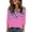 Hot Pink, variant on Women's Cute Print Graphic Tees 3/4 Sleeve Shirts, Round Neck Floral Blouse, Casual Plus Size Basic Tops Pullover for Women,Hot Pink,S