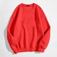 thumbnail image 5 of larppty Women's Long Sleeve Tops Casual Solid Cute Crewneck Basis Sweatshirts Pullover Fall Shirts (Red, S), 5 of 6