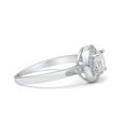 thumbnail image 2 of Halo Art Deco Wedding Engagement Ring Round Cubic Zirconia 925 Sterling Silver size 6, 2 of 8