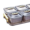 thumbnail image 4 of Dessert Dividing Plate Cookies Jar Serving Bowls for Restaurant Box kitchen Kitchen Nuts Blue with 6 Grids, 4 of 9