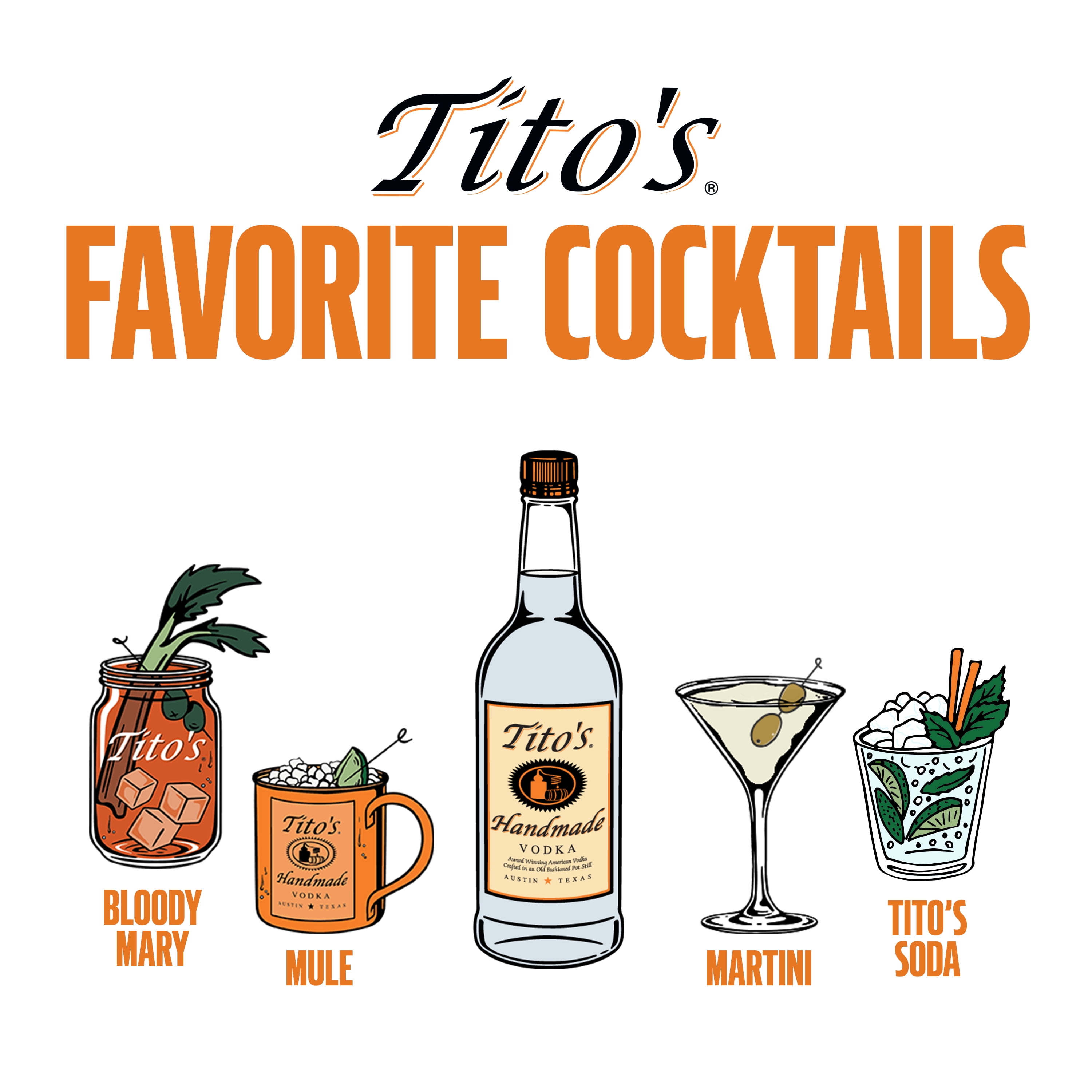 Tito's Handmade Vodka, 1.75 L Bottle, 40% ABV